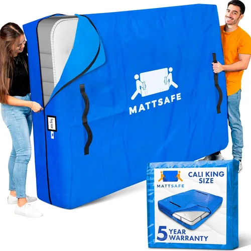 Miniatura 7 de Bolsa de colchón con 8 asas para mudanza y almacenamiento, tamaño matrimonial, funda reutilizable con cierre de cremallera fuerte, protección