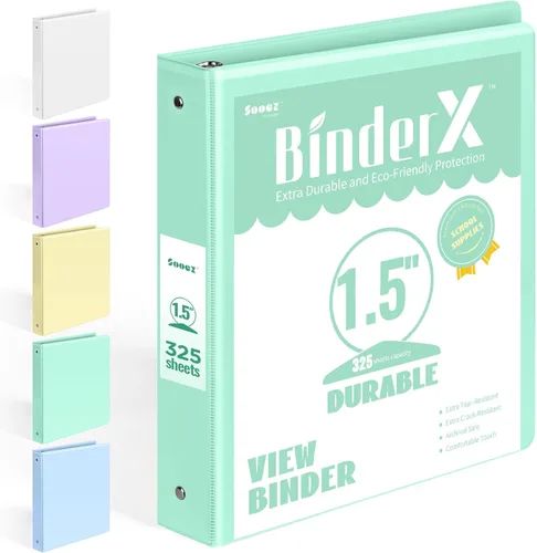 Miniatura 28 de BinderX - Carpeta de 3 anillos redondos extraduradera de 1 pulgada, se adapta a 175 hojas de papel de 8.5 x 11 pulgadas, cubierta personalizable