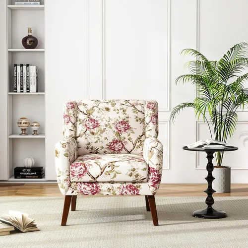 Miniatura 60 de Silla decorativa de piel sintética, moderna silla tapizada para sala de estar, cómodos asientos individuales con botones, asiento de lectura Negro
