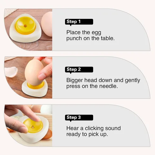 Miniatura 4 de Perforadores de huevos para huevos crudos, herramientas separadoras de huevos para póquer de huevos, herramientas separadoras de huevos para Amarillo
