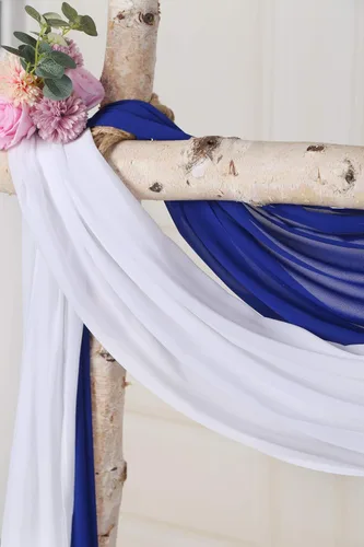 Miniatura 3 de 2 paneles de gasa cortinas de tela para bodas, paneles de cortina de telón de fondo, decoración de ceremonia de recepción