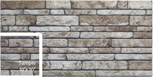 Dundee Deco Paneles de pared 3D de ladrillo sintético, revestimiento de pared marrón claro con aspecto de piedra gris, espuma de poliestireno,