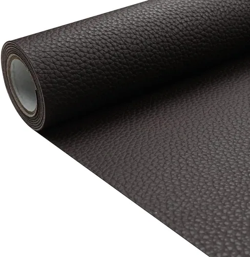 Miniatura 28 de Tela de cuero de imitación de textura litchi azul bebé PU 11.8x53.14 pulgadas (30x135 cm) de 1.13 mm de espesor para tapicería, manualidades