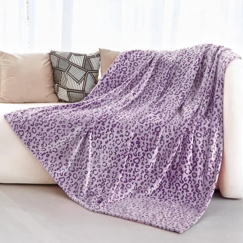 Miniatura 10 de Manta con Estampado de Leopardo Morado Manta Morada Ligera Cálida Mantas Suaves Decorativas para Cama Sofá Dormitorio Leopardo púrpura