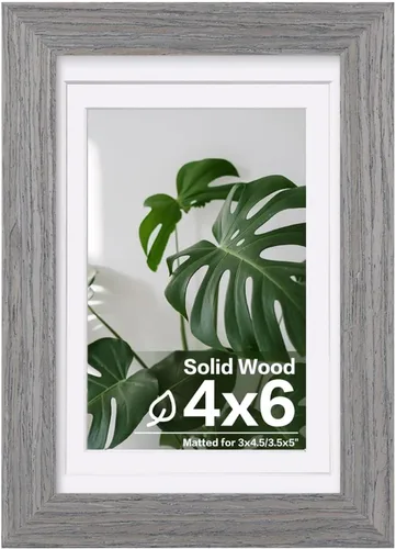 Miniatura 207 de Egofine - Portarretratos de 4 x 6 pulgadas, de madera maciza con plexiglás, para fotos de 3.5 x 5 con paspartú o de 4 x 6 sin paspartú, para colocar