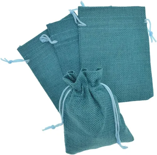Miniatura 2 de 50 bolsas de arpillera con cordón, pequeñas bolsas de regalo de lino, bolsas de joyería de yute para recuerdos de boda, fiestas, manualidades