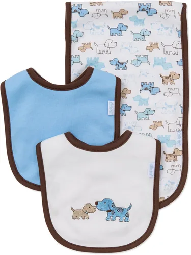 Miniatura 16 de Little Me Clothes for Baby Boys’ and Girls’ 2 Bibs and 1 Burp Cloth Set, Soft Cotton Feeding Essentials with Velcro Closures