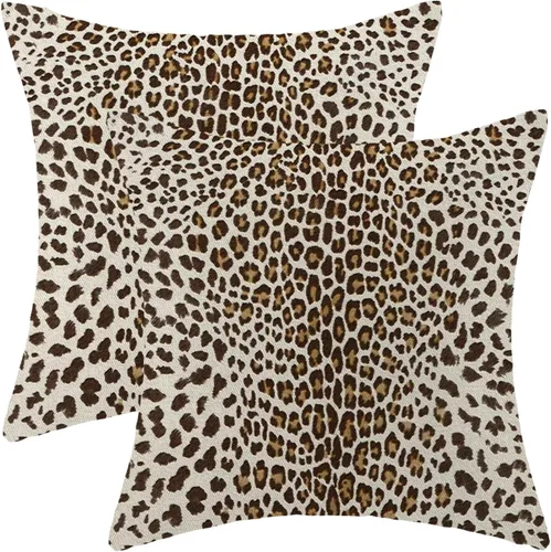 Miniatura 14 de Fundas de Almohada con Estampado de Antílope 16x16 Pulgadas Paquete de 2, Fundas de Almohada Decorativas con Estampado de Piel de Animal Marrón