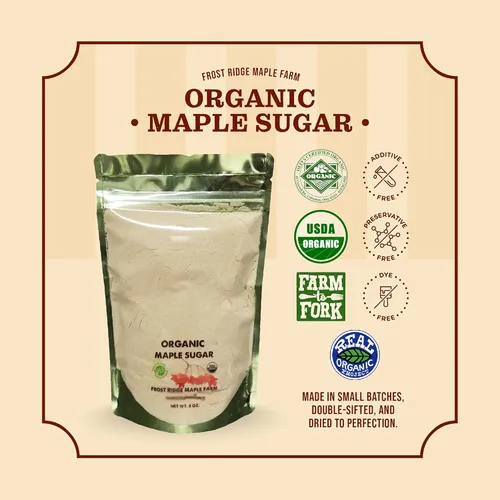Miniatura 4 de Frost Ridge Maple Farm Azúcar de arce orgánico granulado en polvo, grado A, 8 onzas.