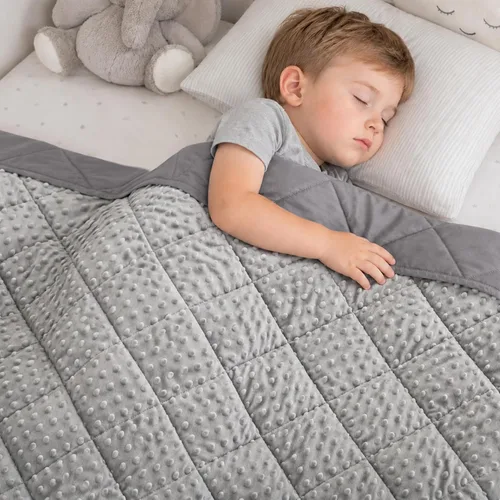 Miniatura 14 de MAXTID Manta con Peso para Niños de 3 Libras Mantas Pesadas Reversibles Negras 36"x48" Manta Cálida Hush Regalos Negro