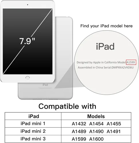 Miniatura 2 de JETech Funda para iPad Mini 1 2 3 (NO para iPad Mini 4), Smart Cover con función de encendido/apagado automático (Negro)