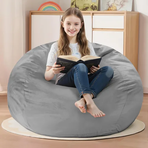 Miniatura 30 de Homguava - Sillón puff de 3 pies Sillón estilo puff grande de 3 pulgadas con relleno de espuma viscoelástica, sofá suave con funda de terciopelo