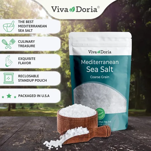 Miniatura 3 de Viva Doria Sal marina mediterránea, grano grueso, 2 lb