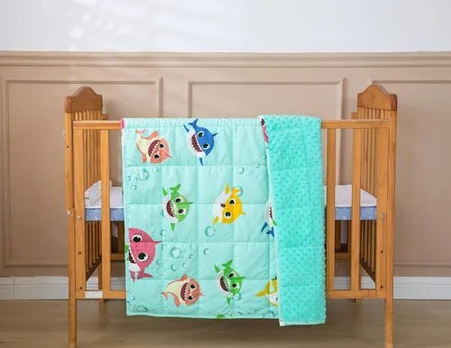 Miniatura 4 de Sivio - Manta con peso de 5 libras, súper suave terciopelo de cristal y puntos Minky con patrones de dibujos animados reversibles, mantas pesadas