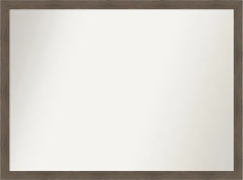 Miniatura 383 de Amanti Art Espejo de pared personalizado no biselado (24 x 27 pulgadas), marco estrecho de nogal chipre - varios tamaños personalizados - Espejo