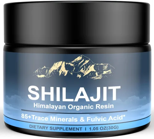 Shilajit Orgánico del Himalaya, Resina de Shilajit Pura, Shilajit de Alta Potencia para Hombres y Mujeres, 600mg de Resina Pura Natural con 85+