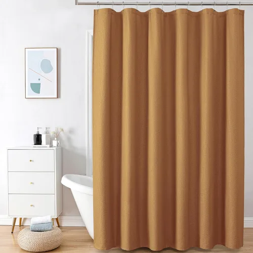 Miniatura 17 de OVZME Berry - Cortina de ducha extralarga verde de 96 pulgadas, cortina de baño de tela con textura en relieve 3D, cortina de baño grande para Verde