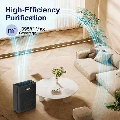 Miniatura 2 de ToLife Purificadores de aire para el hogar, habitación grande de hasta 1295 pies cuadrados, con pantalla PM 2.5, sensor de calidad del aire, modo