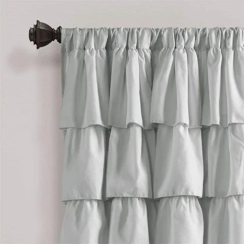 Miniatura 2 de Lush Decor Cortina de Ventana con Volantes Blush - Panel de Estilo Shabby Chic Rústico de Granja para Sala de Estar, Comedor, Dormitorio