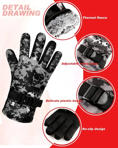 Miniatura 4 de SATINIOR 4 pares de guantes de esquí para niños, guantes impermeables de invierno, guantes de esquí, nieve cálidos, guantes de snowboard unisex