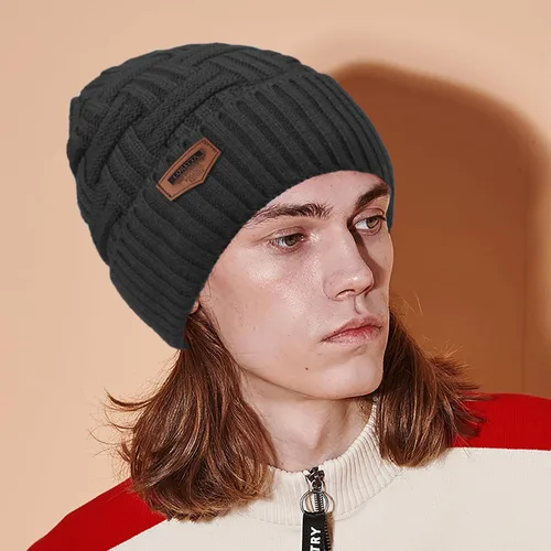 Miniatura 7 de Loritta Gorro de invierno cálido de punto grueso y holgado para hombre