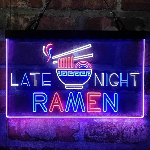 Miniatura 9 de ADVPRO Late Night Ramen Shop Tri-color Led Neon Sign Green & Red & Yellow 13 x 8.7 Inches st9s32-i3305-gry