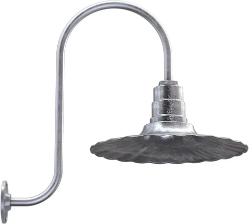 Miniatura 51 de Steel Lighting Co. Highland Park - Luz de granero Montada en la pared al aire libre Onda radial de 16 pulgadas Brazo recto de 11 pulgadas