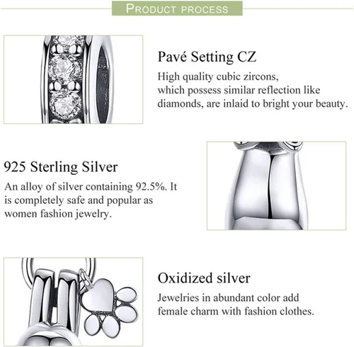 Miniatura 6 de Lindo dije colgante de gato apto para pandora, pulsera, collar, regalos para mujeres