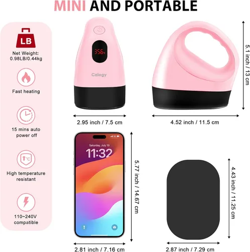 Miniatura 2 de Calogy Mini prensa de calor, máquina de transferencia de calor, control de temperatura constante, base de seguridad aislada, se adapta a Rosa