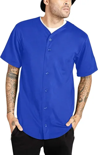 Miniatura 27 de Hat and Beyond camiseta de béisbol para hombre con botones hipster hip hop