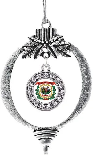 Miniatura 128 de Inspired Silver - Twin One - Adorno festivo de Navidad de plata - Adorno festivo de árbol de Navidad con dije de círculo y circonita cúbica