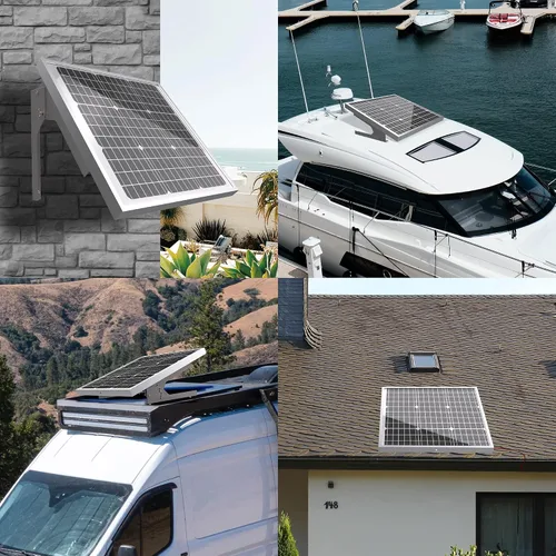 Miniatura 7 de SOLPERK Kit de Panel Solar de 50W/12V, Cargador de Goteo Mantenedor de Batería Solar + Controlador Impermeable + Soporte de Montaje Ajustable
