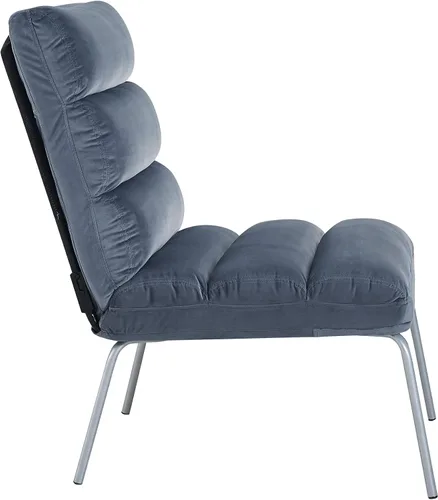 Miniatura 3 de Classic Brands Eternity - Silla decorativa tapizada sin brazos, azul, moderna de mediados de siglo, ergonómica
