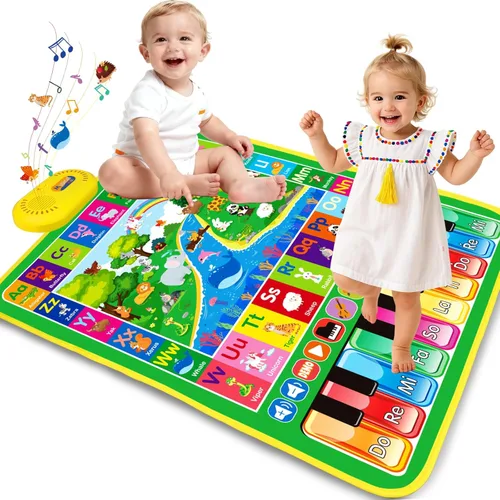 Juguetes para bebés para niños de 1 año: tapete de juego de música de piano de animales del alfabeto 3 en 1 - Juguetes para niños de 1 a 3 años,