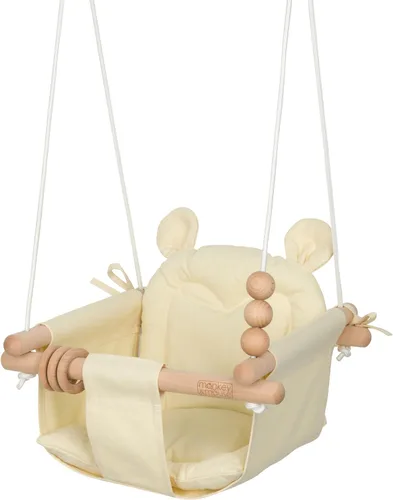 Miniatura 10 de Monkey & Mouse Columpio para bebé, silla colgante portátil para interiores y exteriores, color verde pálido, para bebés y niños pequeños de 6 meses