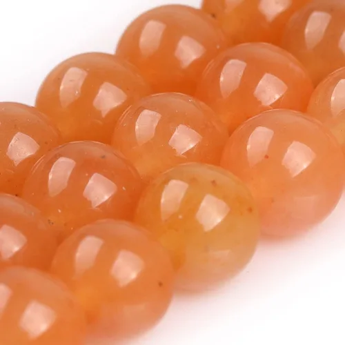 Miniatura 3 de JOE FOREMAN Cuentas de aventurina naranja para hacer joyas, piedras preciosas naturales semipreciosas de 0.394 in, redondas de 15 pulgadas