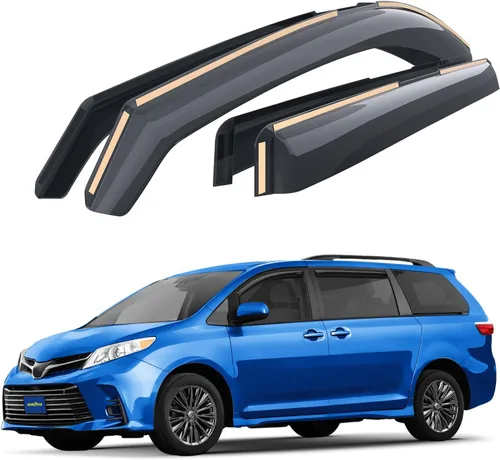 Goodyear - Deflectores de ventana de canal irrompibles para Toyota Sienna 2011-2020, protectores para la lluvia, viseras para la ventana del auto,