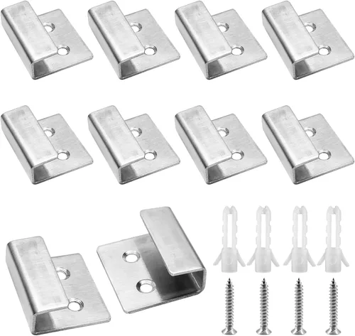 Miniatura 9 de Luomorgo 10 Piezas Colgador de Pared para Exhibición de Azulejos, Ganchos de Soportes de Montaje en Pared de Acero Inoxidable, Colgador de Azulejos