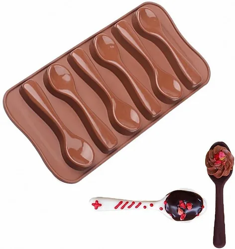 Miniatura 3 de MoldFun - Juego de 3 moldes de silicona para cucharas pequeñas aptas para horno, para caramelos de menta, gomitas, decoración de pasteles, galletas