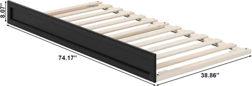 Miniatura 2 de AFI, Mid-Century Modern Trundle Bed, Twin, Black