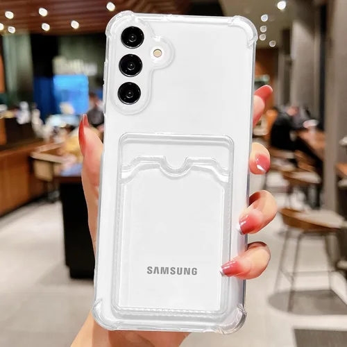 Miniatura 31 de Tuokiou Funda para Samsung Galaxy A14 5G, Fundas Protectoras Transparentes con Ranura para Tarjetas, Funda Cartera de TPU Suave Ajustada Resistente
