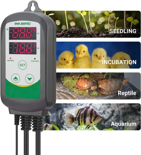 Miniatura 3 de Inkbird WiFi ITC-308 Controlador digital de temperatura Termostato para acuario calentador y enfriador de acuario, con sensor impermeable.