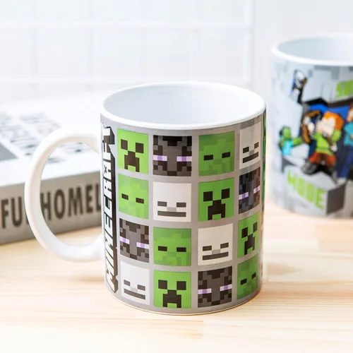 Miniatura 7 de Zak Designs Minecraft - Juego único de tazas de café de cerámica, tazas de café con mango cómodo para regalos de jugadores, aptas para lavavajillas