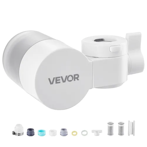 Miniatura 9 de VEVOR Filtro de agua de montaje en grifo, purificador de agua horizontal para grifo de fregadero, filtro de fibra de carbono certificado NSF, Blanco
