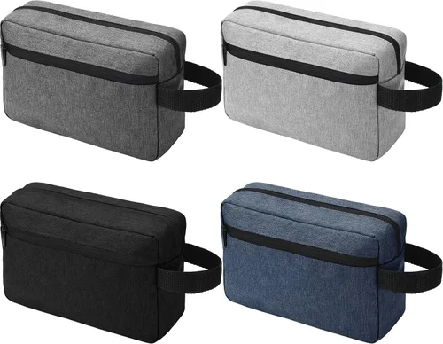 Miniatura 7 de 4 piezas de neceser de aseo resistente al agua, bolsa de cosméticos de viaje para hombres, almacenamiento portátil para mujeres, organizador de Negro