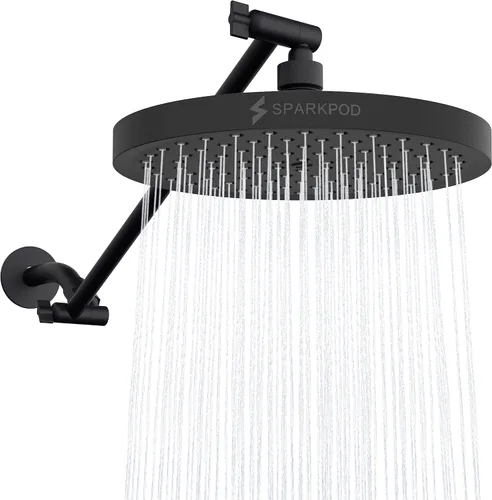Miniatura 21 de SparkPod Cabezal de Ducha de Lluvia Redondo con Brazo de Extensión - Cabezal de Ducha de Altura Ajustable con Rendimiento de Alta Presión