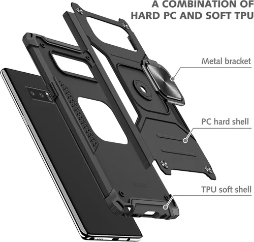 Miniatura 3 de YmhxcY Funda para Galaxy Note 8, funda para Galaxy Note 8 con protector de pantalla curvado 3D, fundas de grado armadura con soporte giratorio