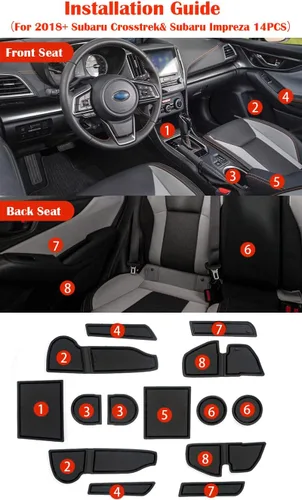 Miniatura 6 de Auovo - Alfombrillas antipolvo para puertas de Subaru Crosstrek y Impreza, modelos 2018-2023. Insertos para revestimientos de puerta, portavasos