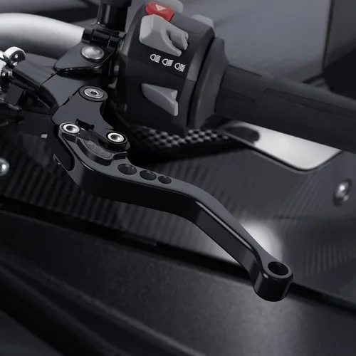 Miniatura 5 de MICTUNING Palancas de embrague de freno corto CNC para motocicleta, 6 engranajes ajustables compatibles con Kawasaki Ninja Honda CBR Ducati Yamaha