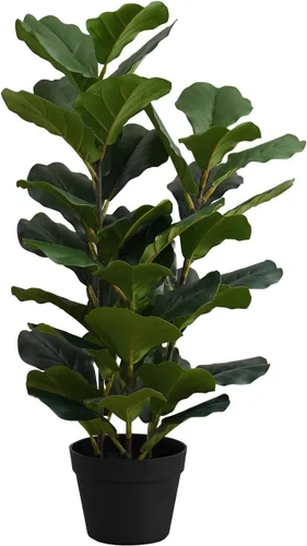 Monarch Specialties I 9511 Planta artificial, 32 pulgadas de alto, árbol violín, interior, falso, falso, suelo, vegetación, maceta, tacto real,